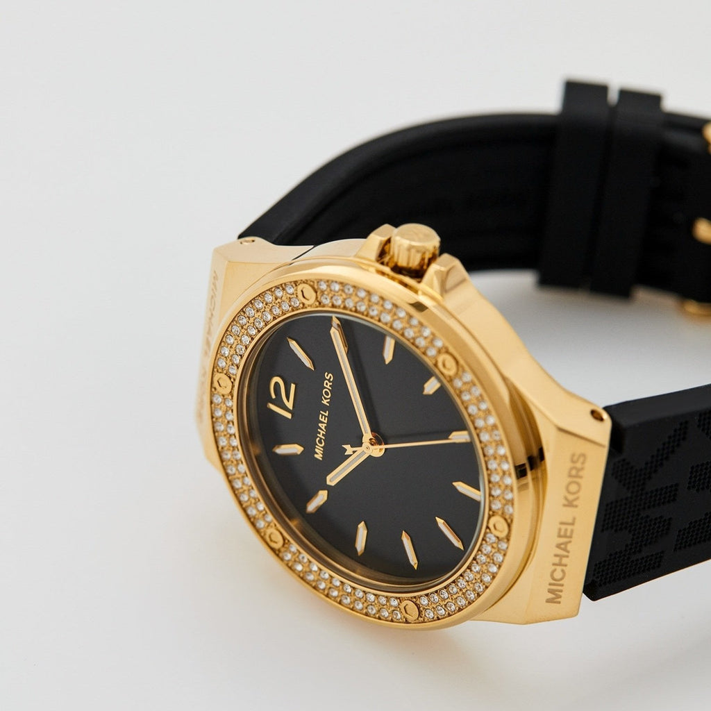 Michael Kors Mini Lennox Quartz Black Dial Black Silicone Strap Watch For Women - MK7281 Buy Now By Michael Kors