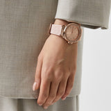 Michael Kors Mini Lennox Three-Hand Rose Gold Dial Pink Silicone Strap Watch For Women - MK7282 Buy Now By Michael Kors