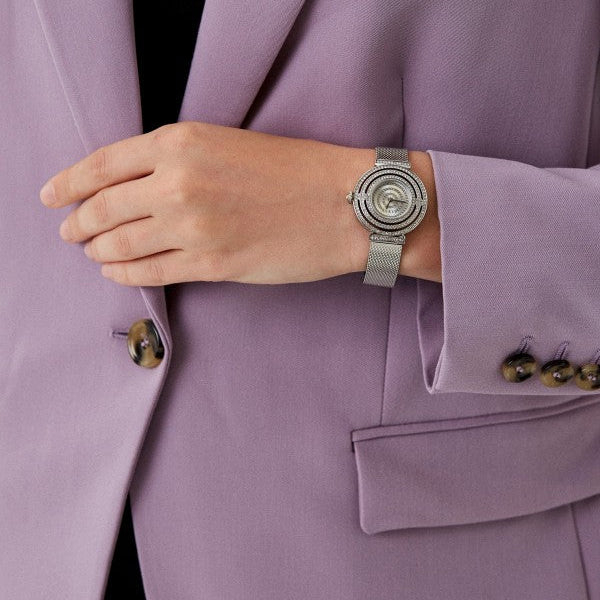 Guess Dream Crystals Silver Dial Silver Mesh Strap Watch For Women - GW0550L1 Buy Now By Guess