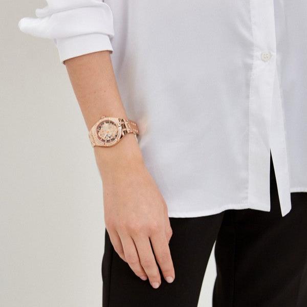 Guess Allara Quartz Rose Gold Dial Rose Gold Steel Strap Watch For Women - GW0604L3 Buy Now By Guess