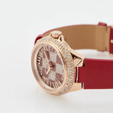 Michael Kors Camille Three Hand Crystals Rose Gold Dial Red Leather Strap Watch For Women - MK4701 Buy Now By Michael Kors