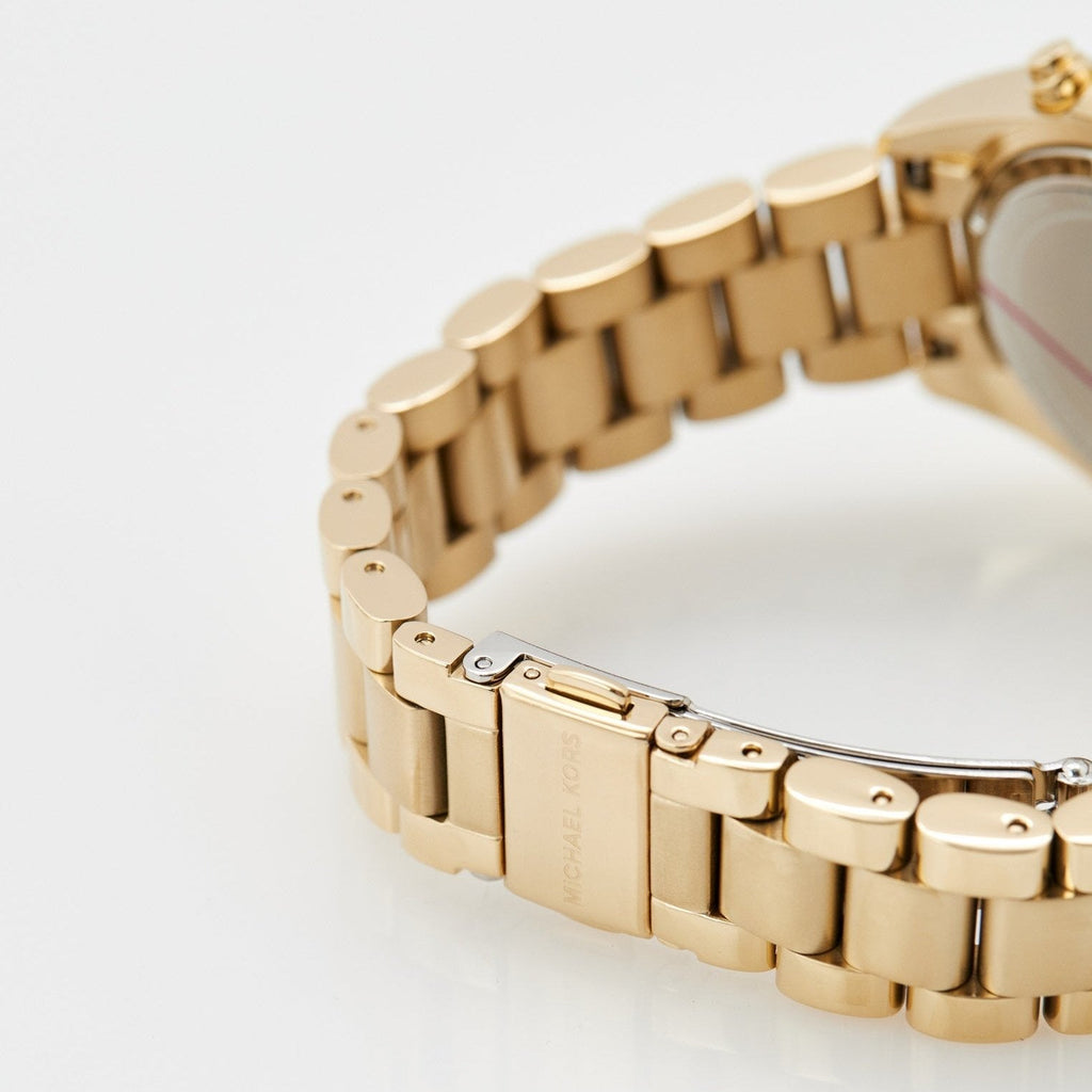 Michael Kors Bradshaw Chronograph Green Dial Gold Steel Strap Watch For Women - MK7257 Buy Now By Michael Kors