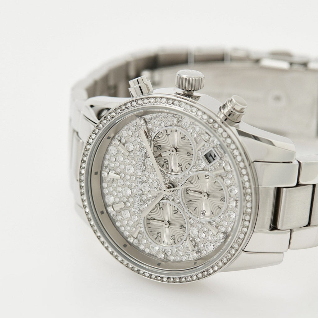 Michael Kors Ritz Chronograph Crystals Silver Dial Silver Steel Strap Watch For Women - MK7301 Buy Now By Michael Kors