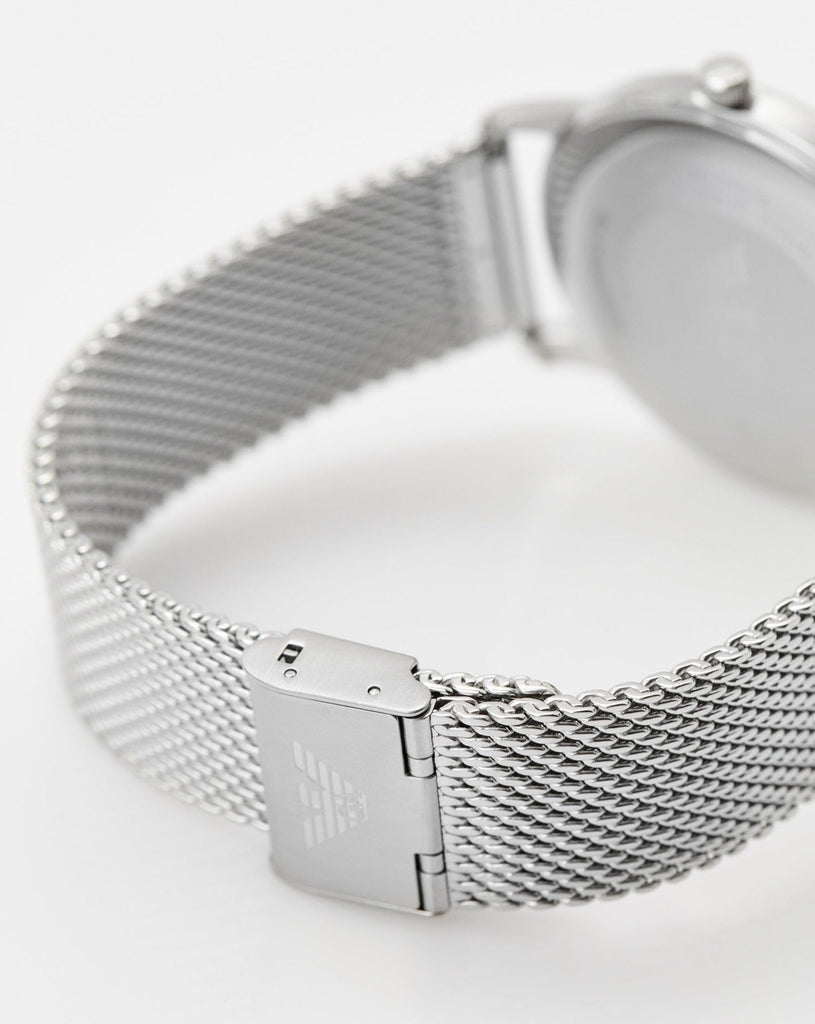 Emporio Armani Minimalist Quartz Green Dial Silver Mesh Bracelet Watch For Men - AR11578 Buy Now By Emporio Armani