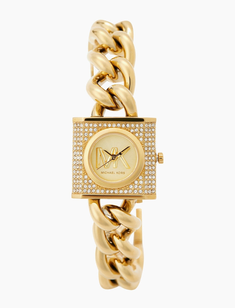Michael Kors Chain Lock Pave Gold Dial Gold Steel Strap Watch For Women - MK4711 Buy Now By Michael Kors