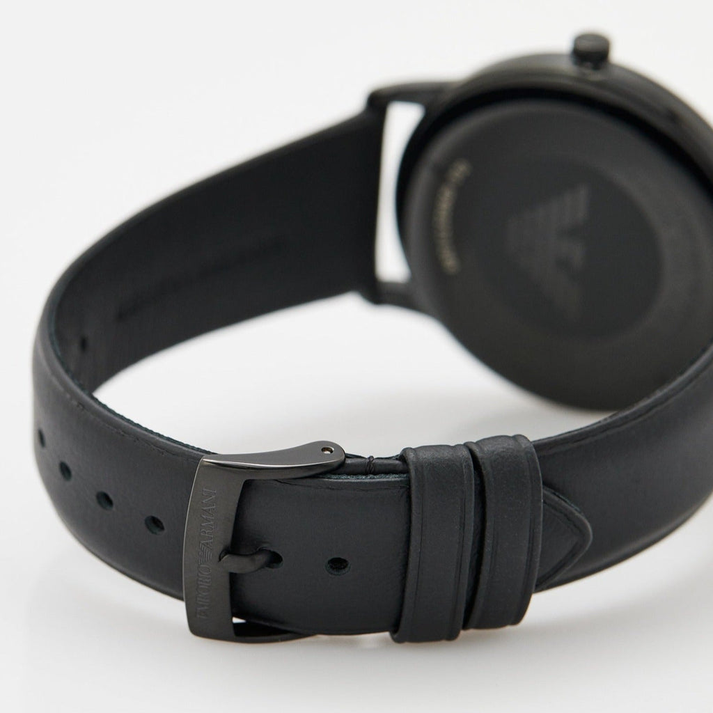Emporio Armani Minimalist Analog Black Dial Black Leather Strap Watch For Men - AR11573 Buy Now By Emporio Armani