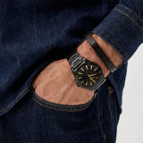 Armani Exchange Nico Analog Black Dial Black Steel Strap Watch For Men - AX7102