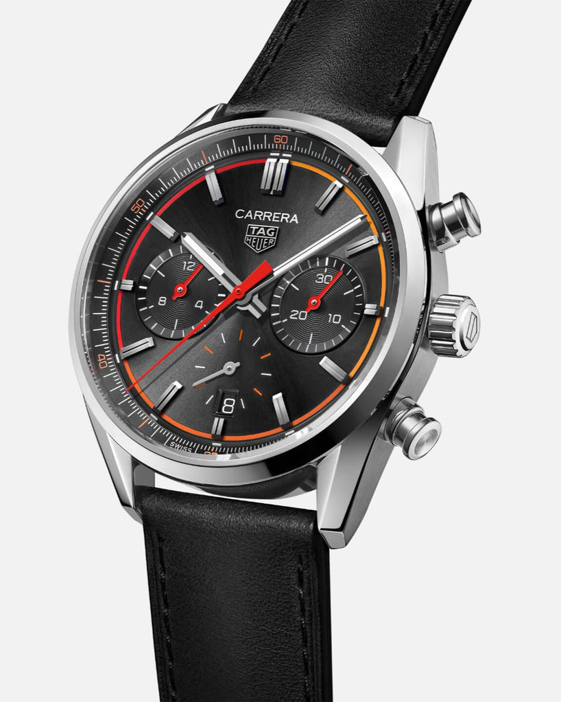 Tag Heuer Carrera Chronograph Black Dial Black Leather Strap Watch for Men - CBN201C.FC6542 Buy Now By Tag Heuer