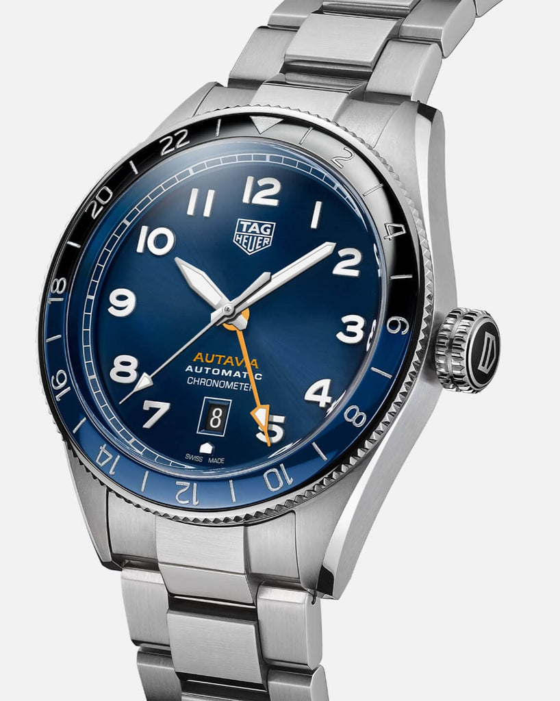 Tag Heuer Autavia Cosc GMT Automatic Blue Dial Silver Steel Strap Watch for Men - WBE511A.BA0650 Buy Now By Tag Heuer