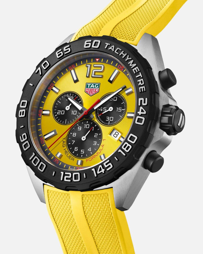 Tag Heuer Formula 1 Chronograph Yellow Dial Yellow Rubber Strap Watch for Men - CAZ101AM.FT8054 Buy Now By Tag Heuer