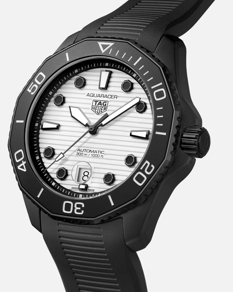 Tag Heuer Aquaracer Professional 300 Automatic White Dial Black Rubber Strap Watch for Men - WBP201D.FT6197 Buy Now By Tag Heuer