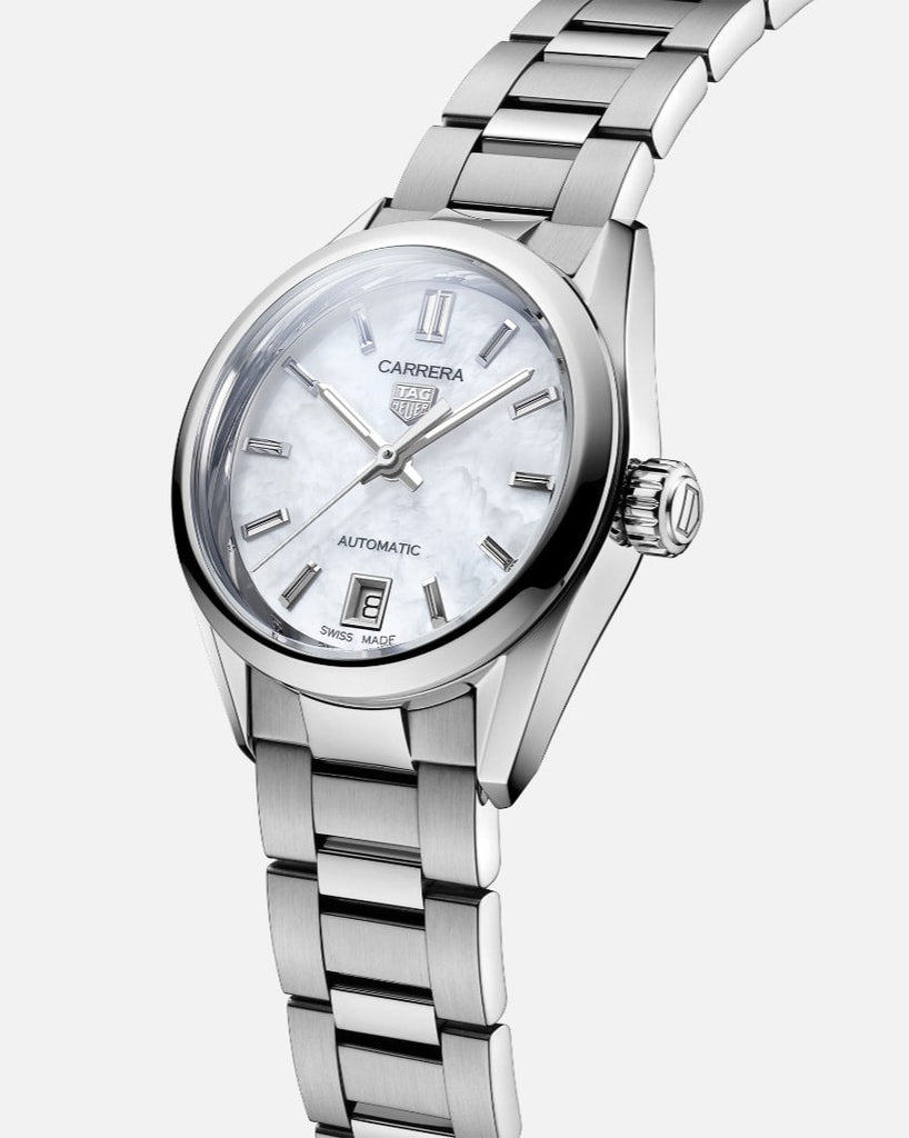 Tag Heuer Carrera Mother of Pearl Dial Silver Steel Strap Watch for Women - WBN2410.BA0621 Buy Now By Tag Heuer