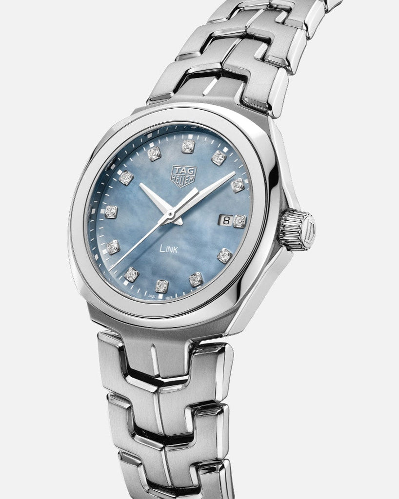 Tag Heuer Link Quartz Diamonds Blue Mother of Pearl Dial Silver Steel Strap Watch for Women - WBC1313.BA0600 Buy Now By Tag Heuer