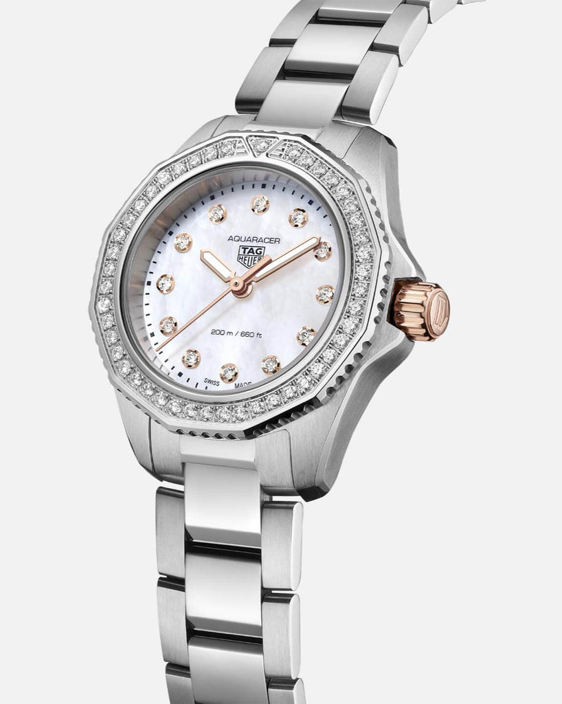 Tag Heuer Aquaracer Professional 200 Quartz Diamonds Mother of Pearl Dial Silver Steel Strap Watch for Women - WBP1451.BA0622 Buy Now By Tag Heuer