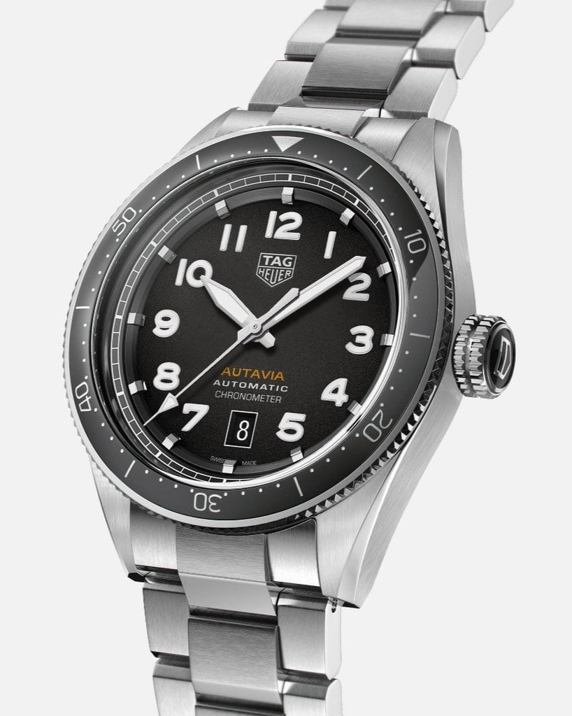 Tag Heuer Autavia Automatic Grey Dial Silver Steel Strap Watch for Men - WBE5114.EB0173 Buy Now By Tag Heuer