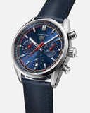 Tag Heuer Carrera Chronograph Blue Dial Blue Leather Strap Watch for Men - CBN201D.FC6543 Buy Now By Tag Heuer