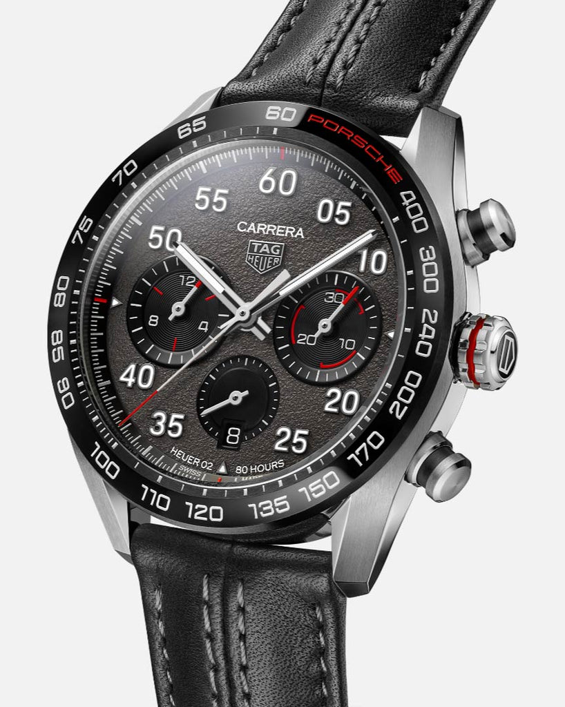 Tag Heuer Carrera Porsche Chronograph Special Edition Black Dial Black Leather Strap Watch for Men - CBN2A1F.FC6492 Buy Now By Tag Heuer