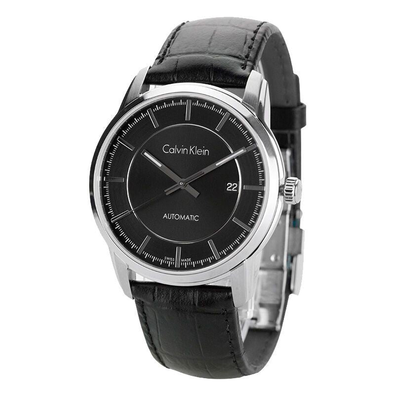 Calvin Klein Infinity Automatic Black Dial Black Leather Strap Watch for Men - K5S341C1 Buy Now By Calvin Klein