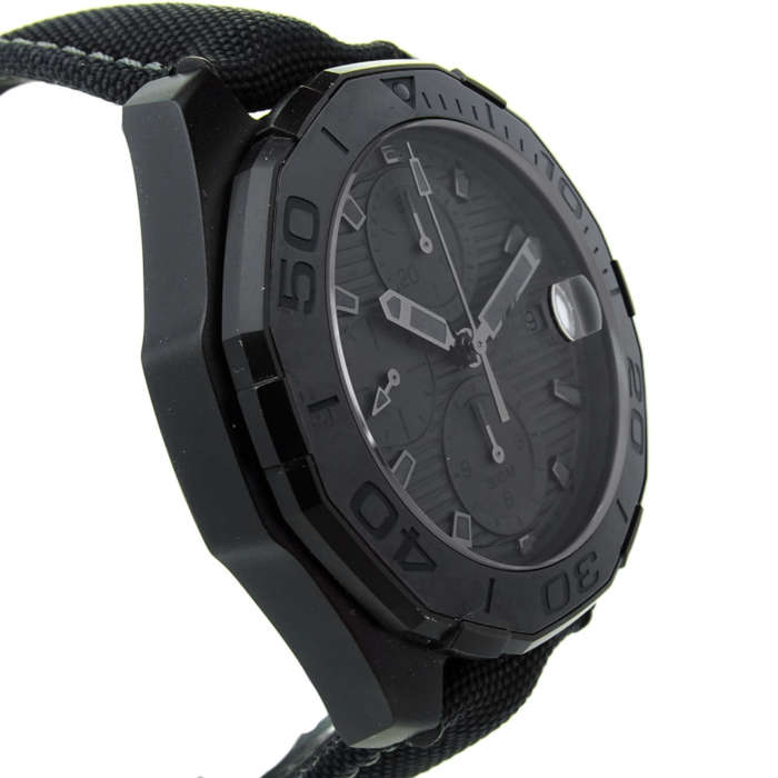 Tag Heuer Aquaracer Automatic Chronograph Special Edition Titanium Grey Dial Black Leather Strap Watch for Men - CAY218B.FC6370 Buy Now By Tag Heuer