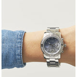 Guess Confetti Diamonds Blue Dial Silver Steel Strap Watch for Women - W0774L6 Buy Now By Guess