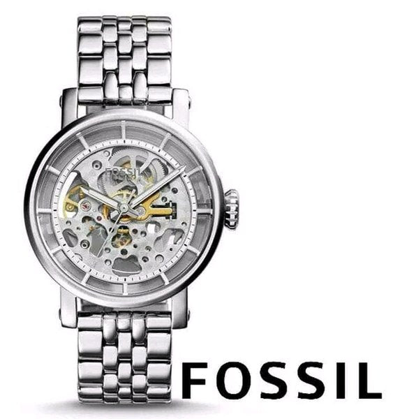 Fossil Boyfriend Automatic Skeleton Silver Dial Silver Steel Strap Watch for Women - ME3067 Buy Now By Fossil