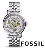 Fossil Boyfriend Automatic Skeleton Silver Dial Silver Steel Strap Watch for Women - ME3067 Buy Now By Fossil
