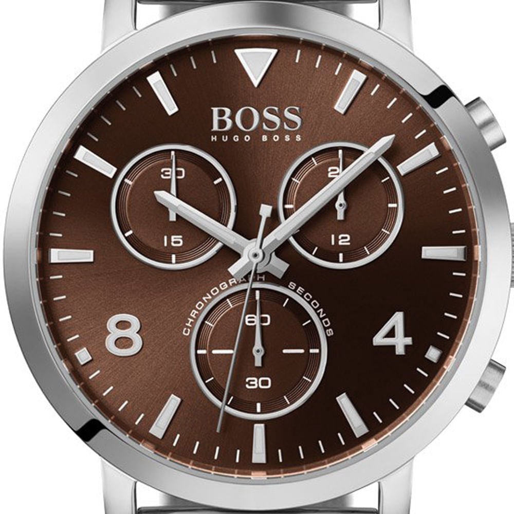 Hugo Boss Spirit Brown Dial Silver Mesh Bracelet Watch for Men - 1513694 Buy Now By Hugo Boss