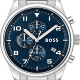 Hugo Boss View Chronograph Blue Dial Silver Steel Strap Watch For Men - 1513989 Buy Now By Hugo Boss