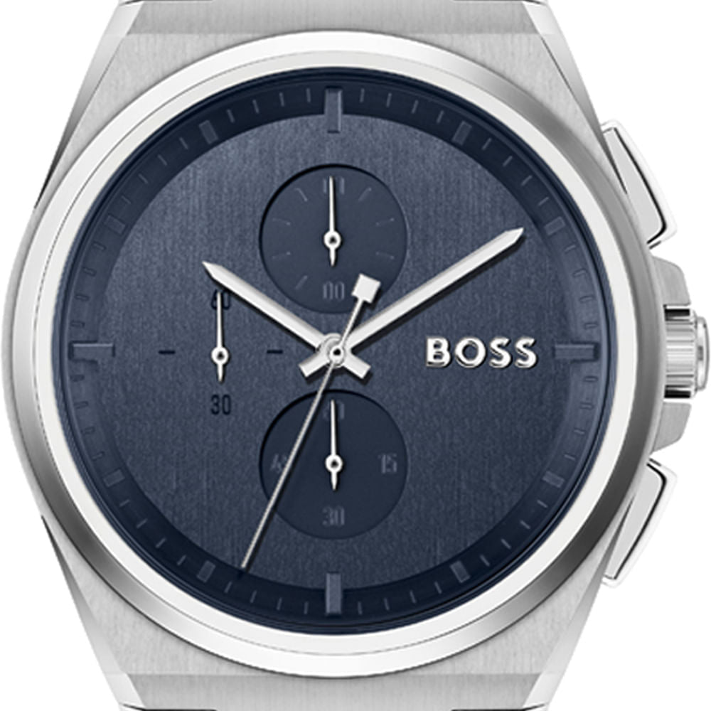 Hugo Boss Steer Chronograph Blue Dial Silver Steel Strap Watch For Men - 1514048 Buy Now By Hugo Boss