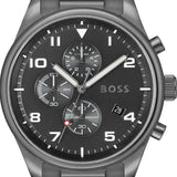 Hugo Boss View Chronograph Grey Dial Grey Steel Strap Watch For Men - 1513991 Buy Now By Hugo Boss