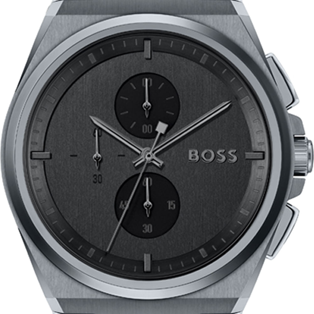 Hugo Boss Steer Chronograph Quartz Grey Dial Grey Steel Strap Watch For Men - 1513996 Buy Now By Hugo Boss