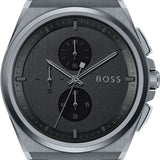 Hugo Boss Steer Chronograph Quartz Grey Dial Grey Steel Strap Watch For Men - 1513996 Buy Now By Hugo Boss