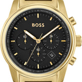 Hugo Boss Trace Chronograph Black Dial Gold Steel Strap Watch For Men - 1514006 Buy Now By Hugo Boss
