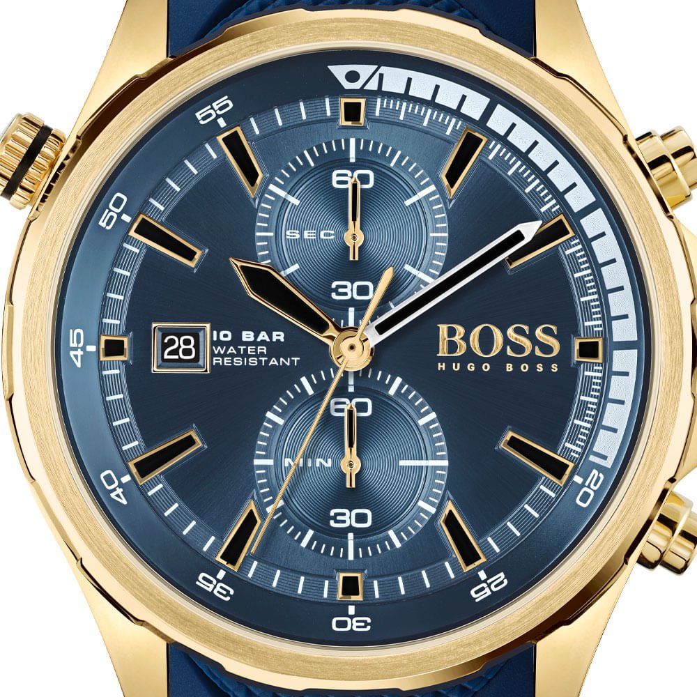 Hugo Boss Globetrotter Blue Dial Blue Silicone Strap Watch for Men - 1513822 Buy Now By Hugo Boss
