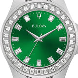 Bulova Phantom Classic Baguette Green Dial Silver Steel Strap Watch for Men - 96A253 Buy Now By Bulova