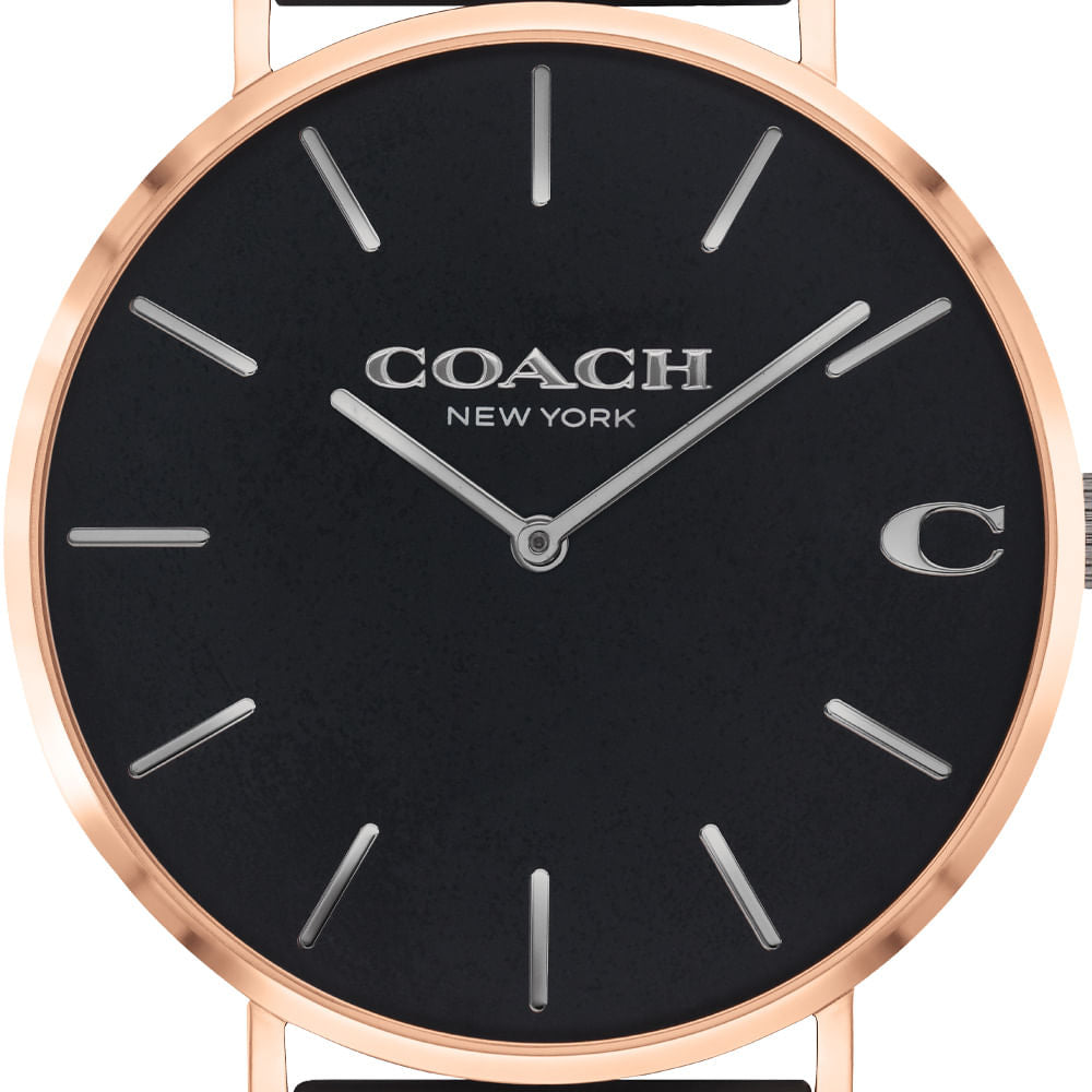 Coach Charles Black Ion Dial Black Mesh Bracelet Watch for Men - 14602470 Buy Now By Coach