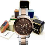 Fossil Neutra Chronograph Brown Dial Two Tone Steel Strap Watch for Men - FS5869 Buy Now By Fossil