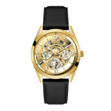 Guess Tailor Gold Dial Black Leather Strap Watch for Men - GW0389G2 Buy Now By Guess