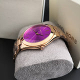 Michael Kors Slim Runway Purple Dial Rose Gold Steel Strap Watch for Women - MK3293 Buy Now By Michael Kors