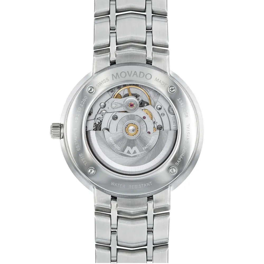 Movado 1881 Automatic Black Dial Silver Steel Strap Watch for Men - 606914 Buy Now By Movado