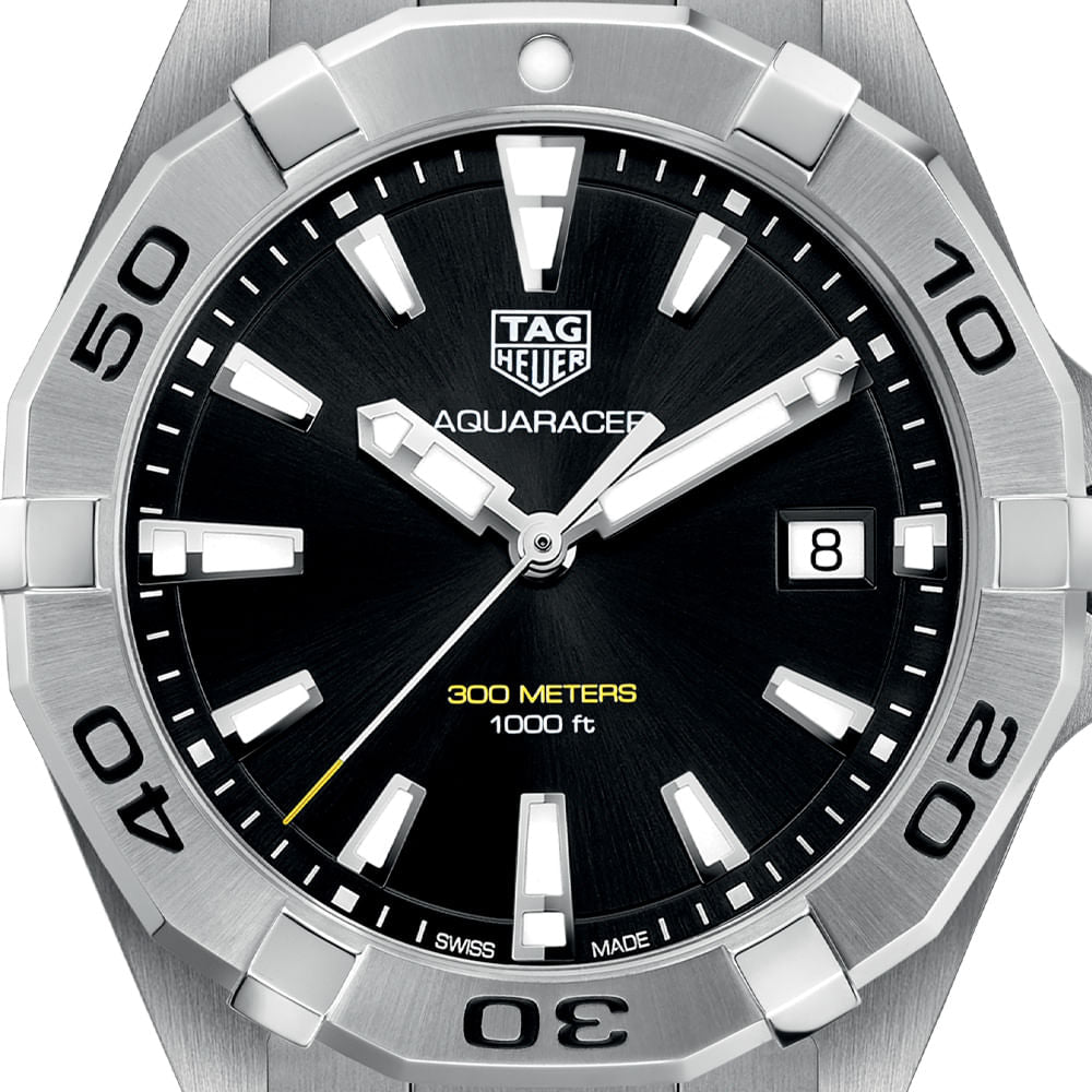 Tag Heuer Aquaracer Black Dial Silver Steel Strap Watch for Men - WBD1110.BA0928 Buy Now By Tag Heuer