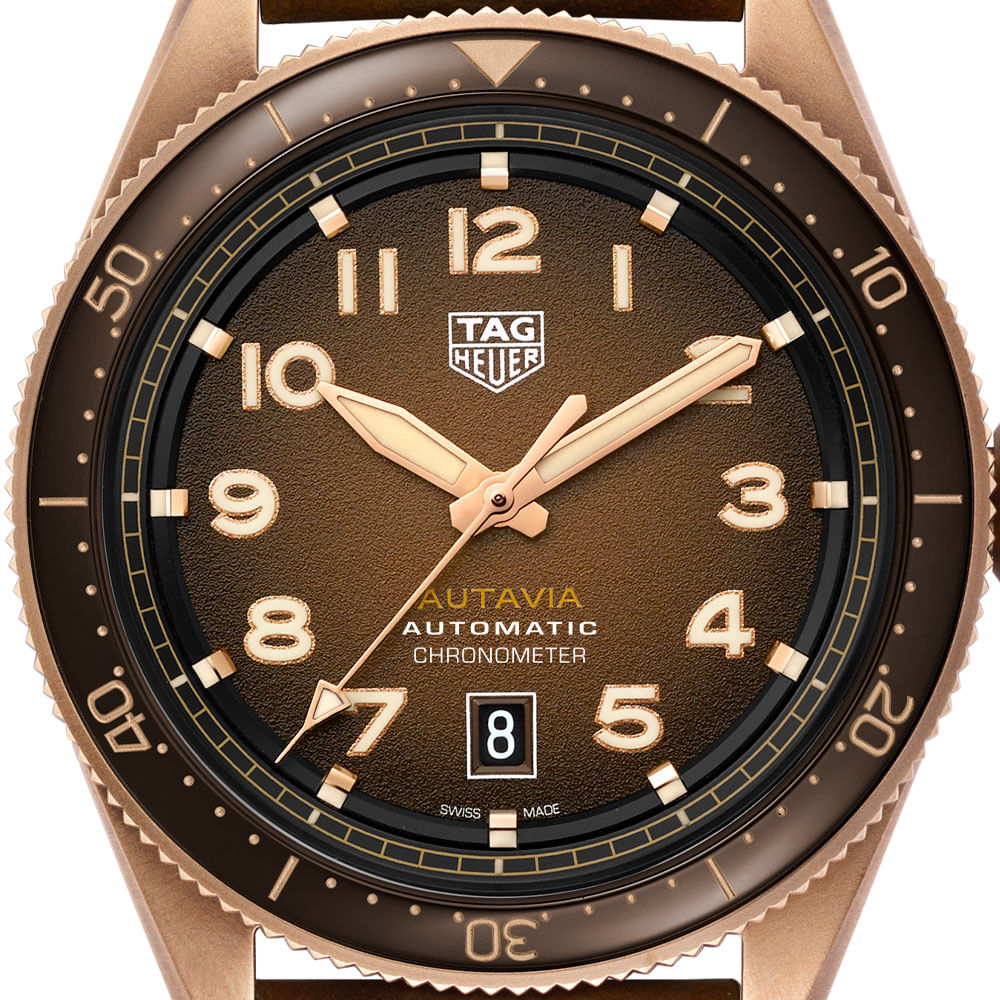 Tag Heuer Autavia Brown Dial Brown Leather Strap Watch for Men - WBE5191.FC8276 Buy Now By Tag Heuer