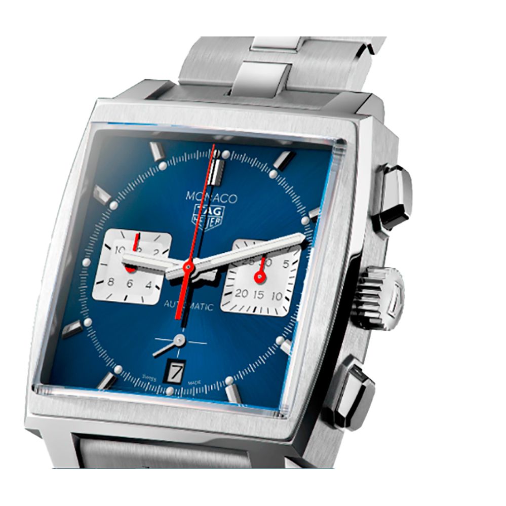 Tag Heuer Monaco Automatic Chronograph Blue Dial Silver Steel Strap Watch for Men - CBL2111.BA0644 Buy Now By Tag Heuer