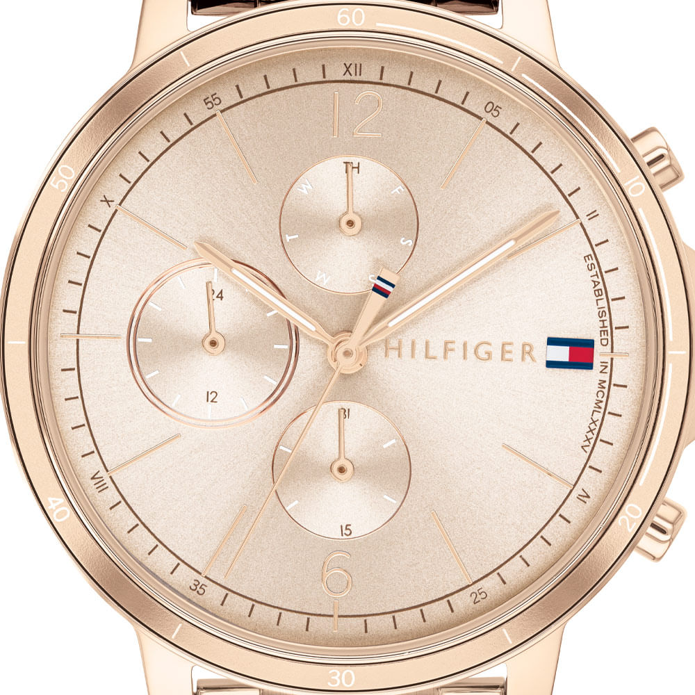 Tommy Hilfiger Madison Chronograph Quartz Rose Gold Dial Rose Gold Steel Strap Watch For Women - 1782190 Buy Now By Tommy Hilfiger