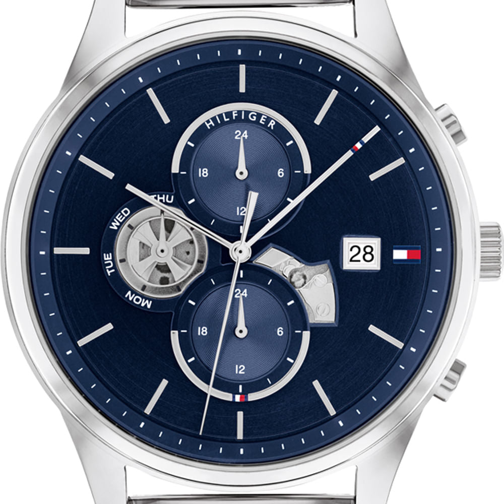 Tommy Hilfiger Weston Chronograph Blue Dial Silver Mesh Bracelet Watch For Men - 1710504 Buy Now By Tommy Hilfiger