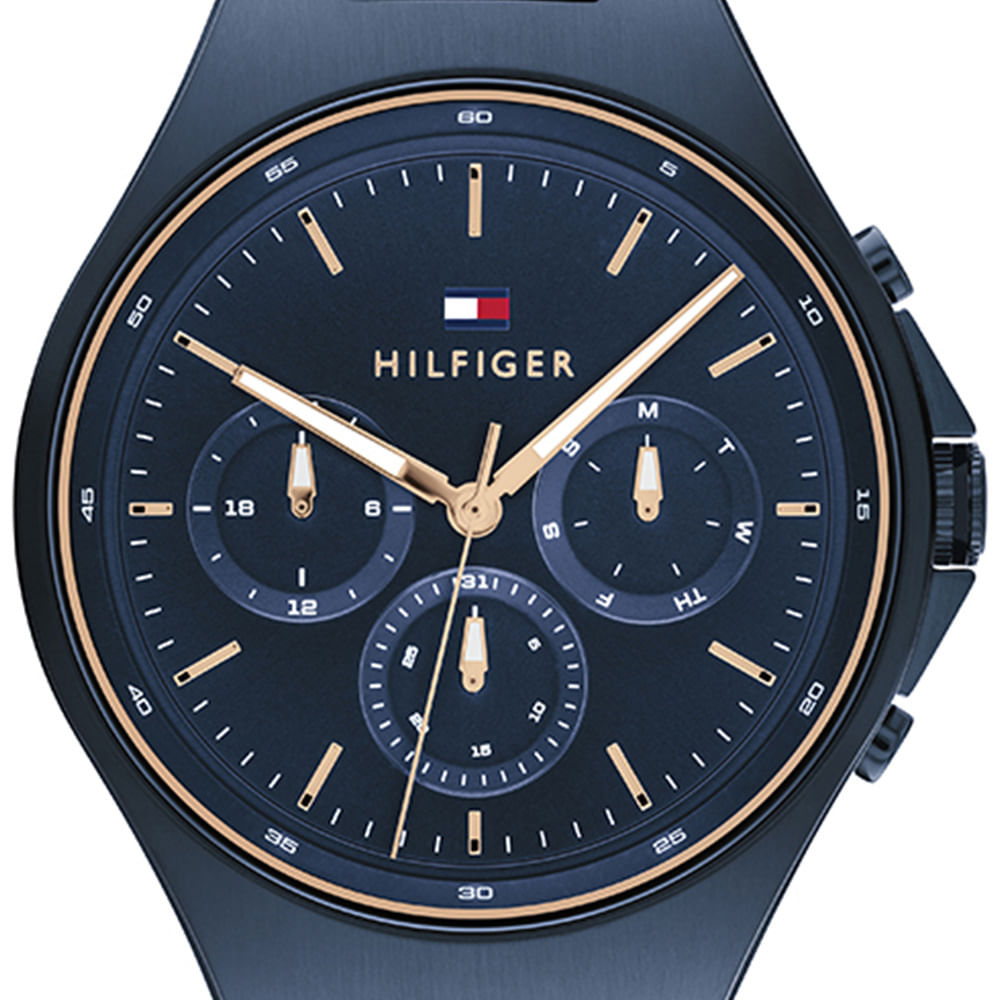 Tommy Hilfiger Justin Chronograph Blue Dial Blue Steel Strap Watch For Men - 1792058 Buy Now By Tommy Hilfiger