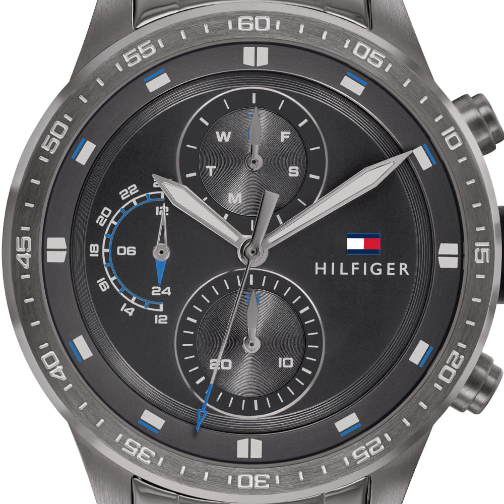 Tommy Hilfiger Trent Chronograph Grey Dial Grey Steel Strap Watch For Men - 1791806 Buy Now By Tommy Hilfiger