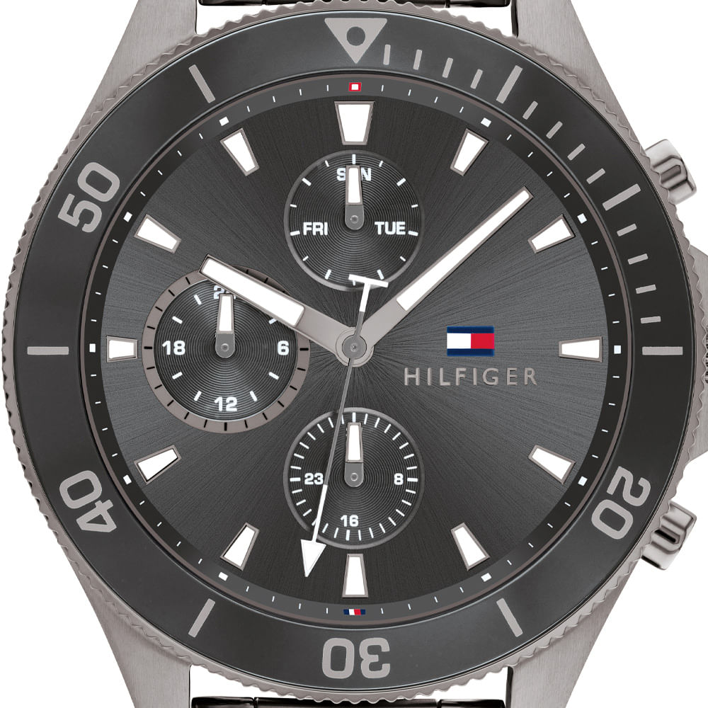 Tommy Hilfiger Larson Chronograph Grey Dial Silver Steel Strap Watch For Men - 1791918 Buy Now By Tommy Hilfiger