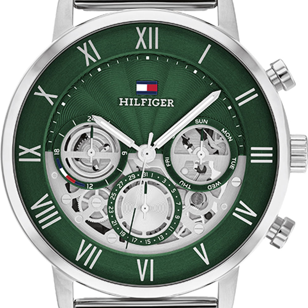Tommy Hilfiger Legend Chronograph Green Dial Silver Mesh Bracelet Watch For Men - 1710567 Buy Now By Tommy Hilfiger