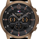 Tommy Hilfiger Luca Chronograph Black Dial Black Rubber Strap Watch For Men - 1710491 Buy Now By Tommy Hilfiger